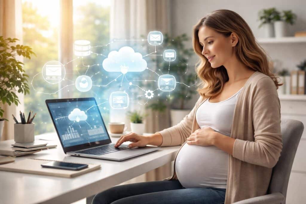 découvrez comment lancer un projet digital pendant votre grossesse en tirant parti des avantages du cloud pour rester flexible et efficace.
