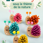 Bricolages créatifs réalisés avec des matériaux naturels, décorant un espace lumineux.