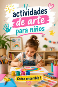 Enfants réalisant une activité artistique créative ensemble