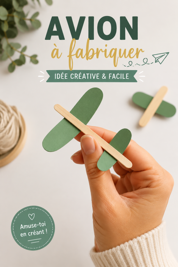 Un avion en papier sur un fond bleu, symbolisant le bricolage et le jeu créatif.