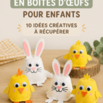 Bricolage avec des cartons d'œufs colorés réalisés par des enfants
