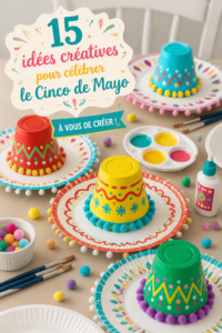 Bricolages colorés pour le Cinco de Mayo, avec des enfants heureux en train de créer