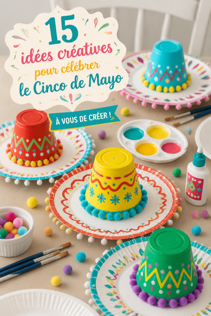 Bricolages colorés pour le Cinco de Mayo, avec des enfants heureux en train de créer