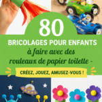 Rouleaux de papier toilette transformés en animaux colorés, illustrant des bricolages pour enfants.