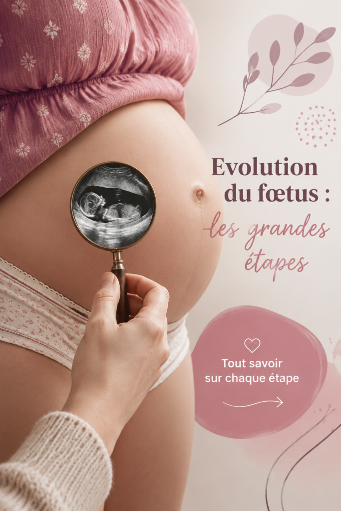 Diagramme illustrant l'évolution du fœtus pendant la grossesse