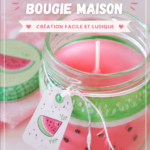 Enfants en train de fabriquer des bougies maison ensemble.