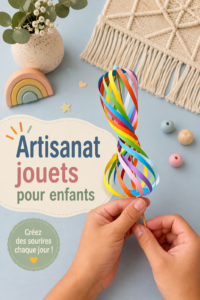 Enfants jouant avec des jouets artisanaux faits main