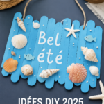 Un projet DIY de décoration estivale réalisé avec des matériaux recyclés, mettant en avant la créativité.