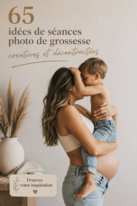 Séance photo de grossesse avec une mère rayonnante dans un décor naturel