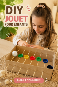 Des enfants jouant avec des jouets DIY faits maison, mettant en avant leur créativité.