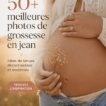 Femmes enceintes en jeans affichant des looks modernes et décontractés.