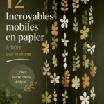 Mobile en papier coloré suspendu dans une pièce