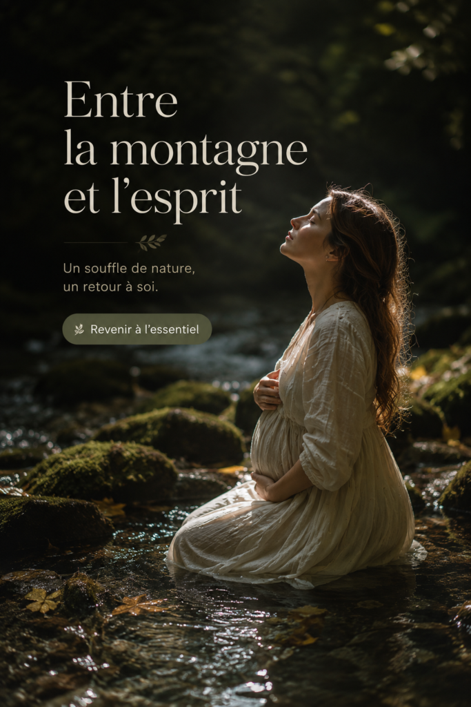 Homme méditant sur un sommet de montagne, entouré de paysages sereins.