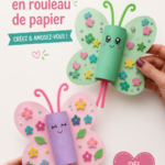 Un ensemble de papillons colorés fabriqués à partir de rouleaux de papier