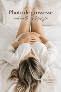 Photo de femme enceinte en pleine nature, capturant l'essence de la maternité