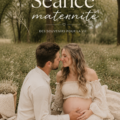 Femme enceinte posant pour un shooting photo de maternité en extérieur, capturant un moment de bonheur et d'amour familial.