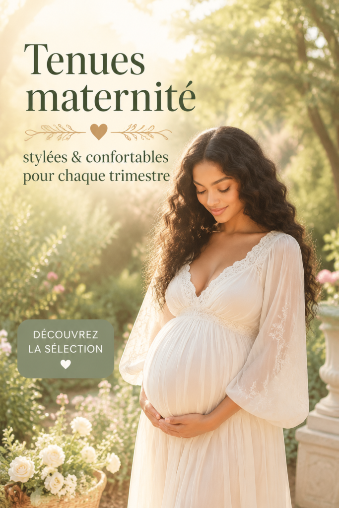 Femme enceinte portant une belle robe de maternité élégante et confortable