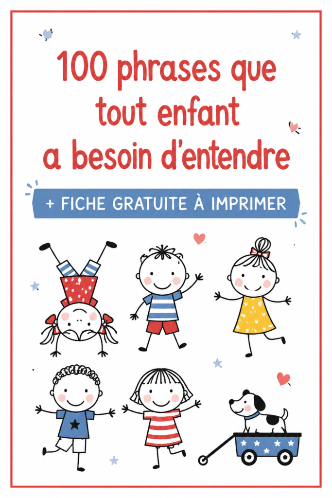 Un parent et un enfant souriant partageant un moment de tendresse, illustrant l'importance des mots bienveillants