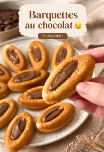 Barquettes au chocolat garnies de chocolat fondant