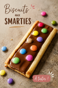 Biscuits aux Smarties colorés sur une assiette