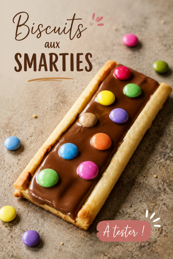 Biscuits aux Smarties colorés sur une assiette