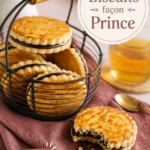 Biscuits maison façon Prince® sur une assiette en bois.