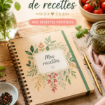Un carnet de recettes coloré illustré par des enfants, avec des dessins et des recettes.