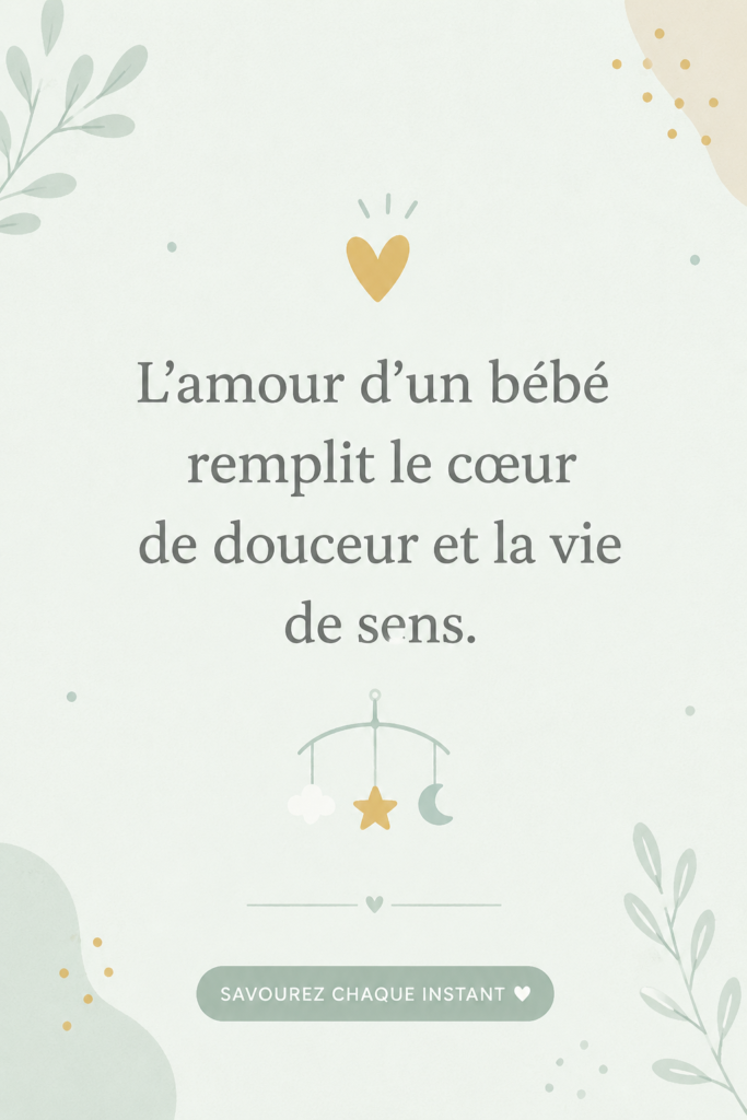 Un joli livre rempli de citations sur l'amour de bébé, posé sur une couverture douce.
