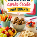 Assortiment de collations saines pour enfants après l'école avec fruits, légumes et dips