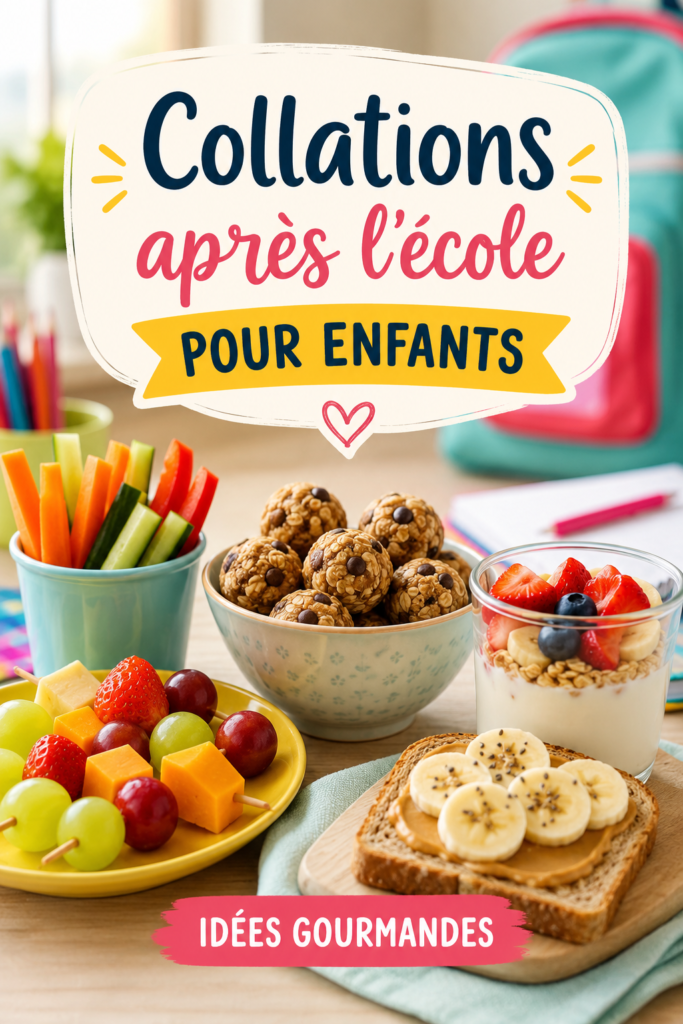 Assortiment de collations saines pour enfants après l'école avec fruits, légumes et dips