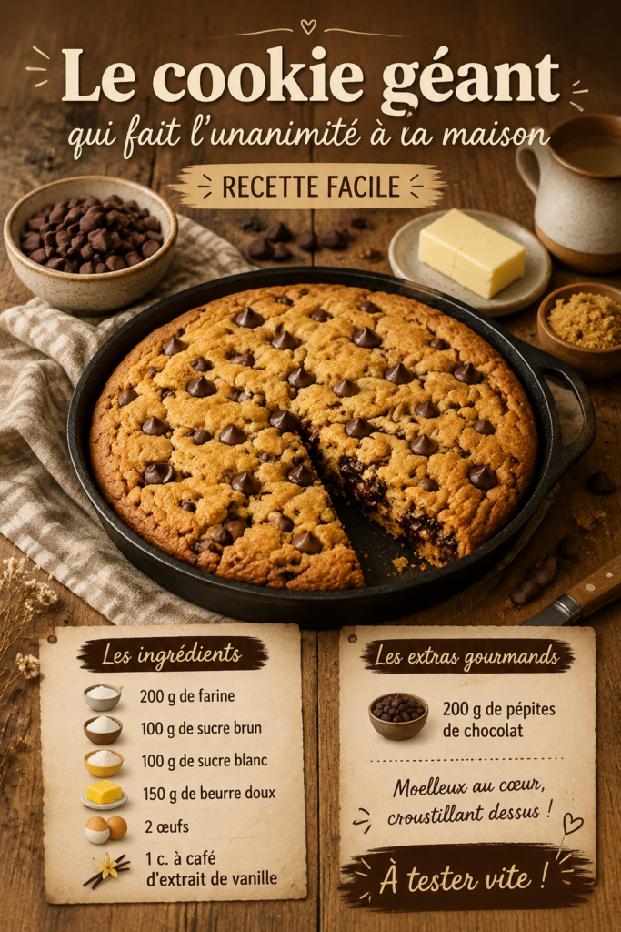 Un cookie géant sur une assiette, entouré de décorations d'anniversaire, symbolisant la célébration.