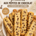 Cookies bars fondants aux pépites de chocolat sur une assiette