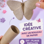 Un joli papillon en papier fabriqué à partir d'un rouleau de papier recyclé.