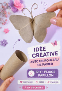 Un joli papillon en papier fabriqué à partir d'un rouleau de papier recyclé.