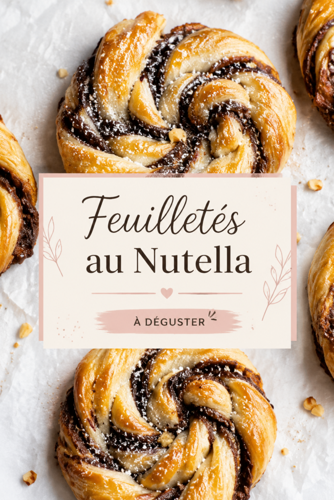 Feuilletés au Nutella chauds et dorés sur une assiette