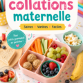 Assortiment coloré de collations saines pour enfants, comprenant des fruits et des légumes.