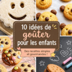 Un assortiment coloré de goûters sains pour enfants avec fruits et collations.