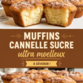 Muffins moelleux à la cannelle sur une table en bois