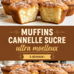 Muffins moelleux à la cannelle sur une table en bois