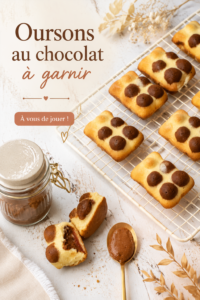 Oursons en chocolat garnis de confiseries colorées sur une table