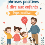 Un parent disant des phrases positives à son enfant avec un sourire.