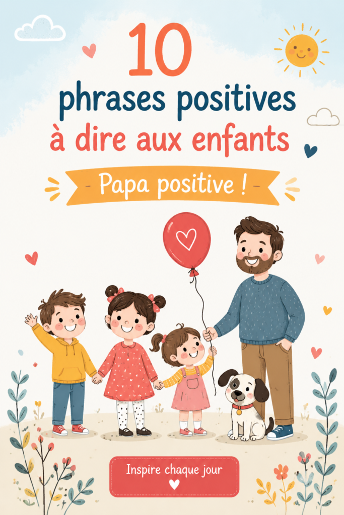 Un parent disant des phrases positives à son enfant avec un sourire.