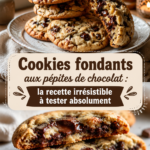Cookies fondants aux pépites de chocolat sur une assiette