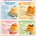 Recette de pancakes moelleux et savoureux empilés dans une assiette
