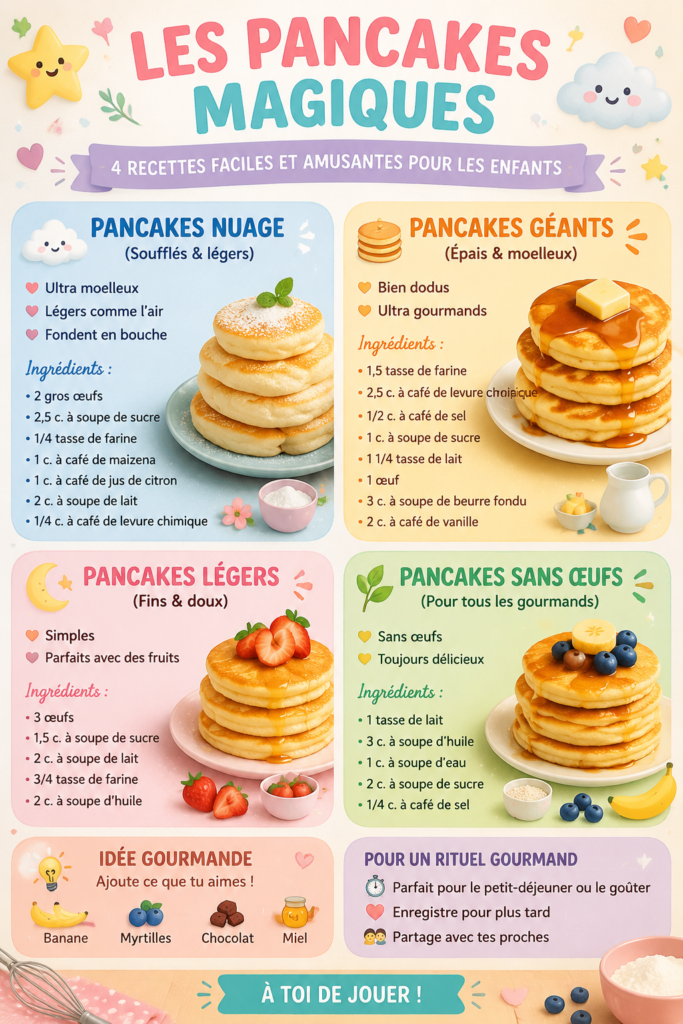 Recette de pancakes moelleux et savoureux empilés dans une assiette