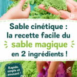 Un bac rempli de sable cinétique coloré, idéal pour jouer et s'amuser.