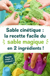 Un bac rempli de sable cinétique coloré, idéal pour jouer et s'amuser.