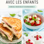 Image colorée de plats d'été préparés avec des enfants dans la cuisine.