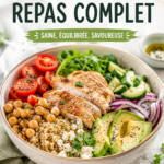 Une salade complète avec des légumes frais et des protéines variées, idéale pour un repas d'été.