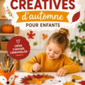Activités créatives d'automne avec des enfants dans un parc.
